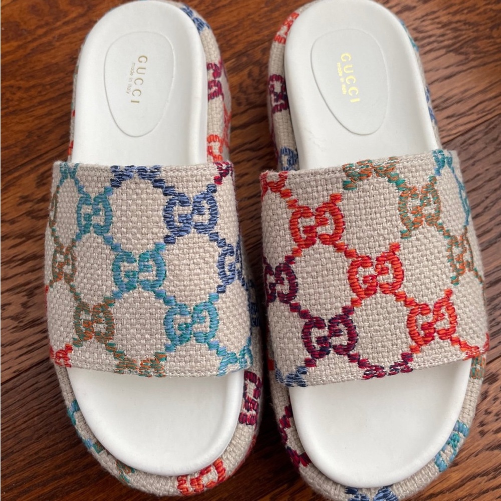 Gucci Platform Multicolor Slides